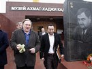 Gérard Depardieu navtívil muzeum Achmada Kadyrova (Groznyj, 24. února 2013).