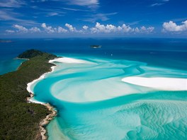 3. Whitehaven Beach, ostrovy Whitsundays, Queensland, Austrálie. Plá, která má...