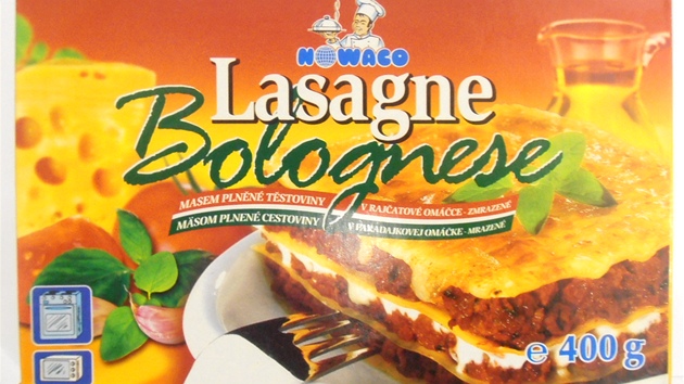Kontroloi odhalili kosk maso ve vrobku Lasagne Bolognese od firmy Nowaco. 