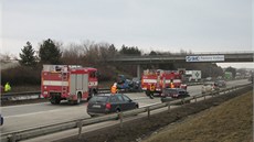Dopravní nehoda na dálnici D1 u Ivanovic na Hané.