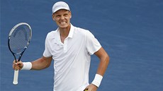 T�SN� VEDLE. Tomá� Berdych na turnaji v Dubaji.