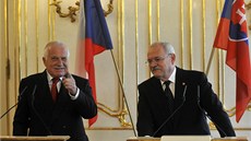 Václav Klaus na oficiální náv�t�v� Slovenska, kam 26. února zavítal na svou