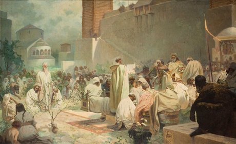 Alfons Mucha, Zavedení slovanské liturgie na Velké Morav