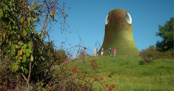 Tento návrh počítá s betonovou věží, kterou by obrostly rostliny.