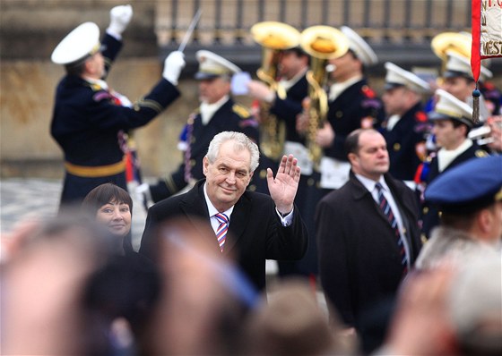 Miloš Zeman při inauguraci v roce 2013