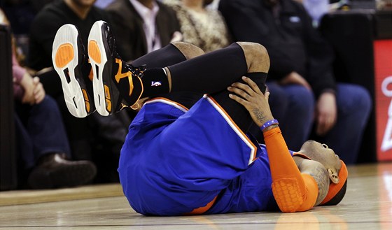 Zranný Carmelo Anthony z New York Knicks