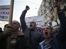 Protesty bulharských horník v Sofii (5. bezna 2013)