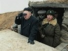 Severokorejský vdce Kim ong-un na inspekci ozbrojených sil (8. bezna 2013)
