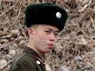 Severokorejský voják na hranici s ínou (8. bezna 2013)