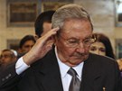 Sbohem, kamaráde. Kubánský vdce Raúl Castro u rakve Huga  Cháveze (8. bezna