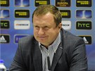 Trenér plzeských fotbalist Pavel Vrba na tiskové konferenci ped úvodním