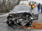 Hromadná nehoda esti aut na frekventované silnici mezi Olomoucí a ternberkem.