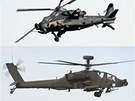 nsk vrtulnk WZ-10 a americk stroj AH-64 Apache