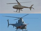 Čínský bezpilotní stroj SVU 200 a americký MQ-8 Fire Scout