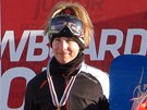 AMPIONKA. Ester Ledecká po triumfu v paralelním slalomu na mistrovství svta.