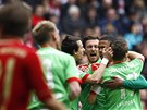 PEKVAPIVÉ VEDENÍ. Fotbalisté Düsseldorfu slaví neekané vedení na hiti