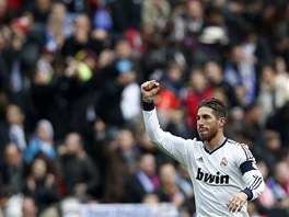 Sergio Ramos z Realu Madrid se raduje ze vsteleného gólu.