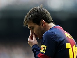 Smutný Lionel Messi z Barcelony