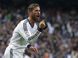 Sergio Ramos z Realu Madrid dal po vsteleném gólu volný prchod svým emocím.