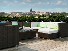 Součástí komplexu bude i střešní terasa s výhledem na Pražský hrad.