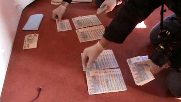 Policist vystavuj bankovky zabaven pi ztahu proti podvodnkm s danmi.