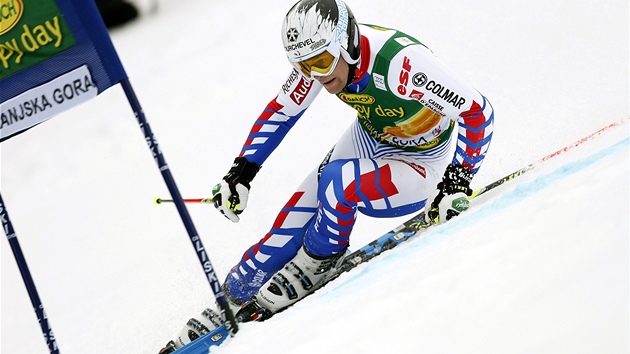 Alexis Pinturault pi ob slalomu, kter hostila Kranjska Gora