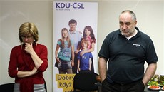 Petr �ilar a V�ra Luxová po prohraných volbách KDU-�SL v roce 2010.