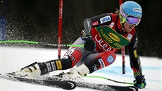 Ted Ligety pi obí slalomu, který hostila Kranjska Gora