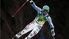 Felix Neureuther pi obí slalomu, který hostila Kranjska Gora