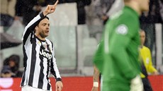 TO JÁ. Alessandro Matri z Juventusu oslavuje svj gól proti Celtiku Glasgow.