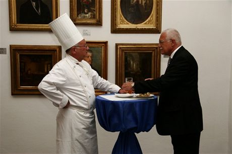Debata o jídle. S prezidentem Václavem Klausem se Václav merda setkal i na