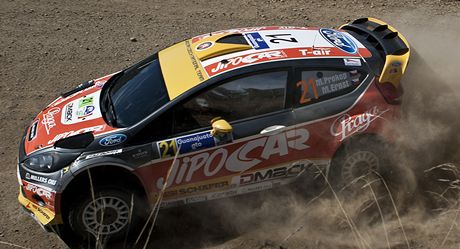 Martin Prokop a Michal Ernst na trati Mexické rallye.