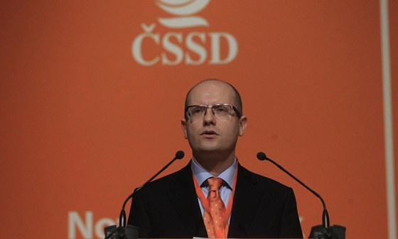 éf SSD Bohuslav Sobotka pi svém projevu.