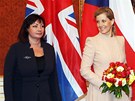 Ivana Zemanová s manelkou britského prince Edwarda Sophií (12. bezna 2013)