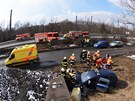 Tragická nehoda v Ostrav se stala nedaleko huti ArcelorMittal (v pozadí). (16....