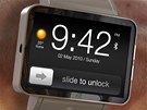 Grafický návrh hodinek spolenosti Apple. Obdobné zaízení vyvíjí také Samsung.