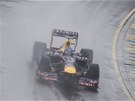 Sebastian Vettel s vozem Red Bull v kvalifikaci Velké ceny Austrálie formule 1.