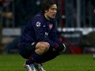 Zklamaný Tomá Rosický z Arsenalu po odvet osmifinále Ligy mistr na Bayernu.