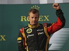Stupn vítz Velké ceny Austrálie formule 1: vítz Kimi Räikkönen (uprosted),