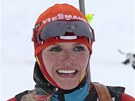eská biatlonistka Gabriela Soukalová po vítzství v závod s hromadným startem