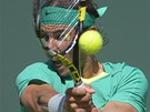 Rafael Nadal v duelu s Juanem Martinem Del Potrem.