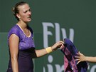 Petra Kvitová, zklamaná ze svého výkonu ve tvrtfinále v Indian Wells.