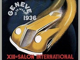 Plakát enevského autosalonu z roku 1936