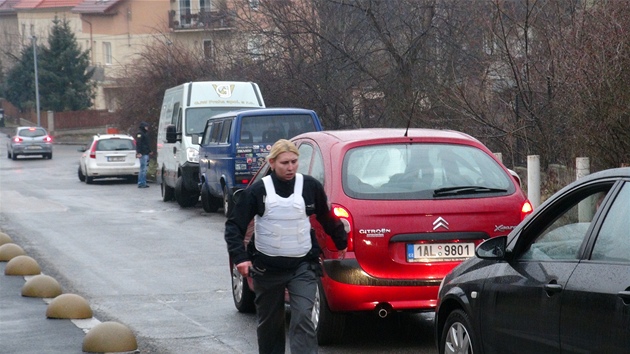 Zsah policie v prask ulici Vrbova (18. bezna 2013)