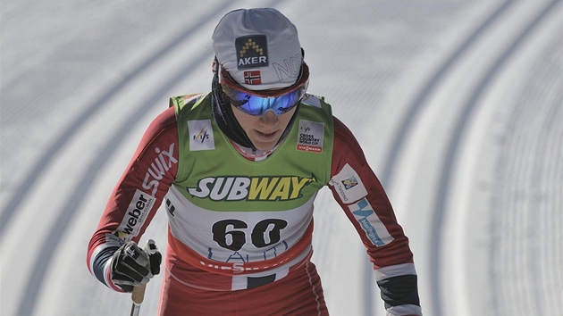Heidi Wengov na trati zvodu na deset kilometr klasickou technikou v Lahti. 