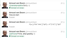 Arnoud van Doorn oznámil své pijetí islámu na sociální síti Twitter.
