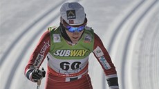 Heidi Wengová na trati závodu na deset kilometr klasickou technikou v Lahti. 