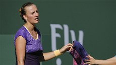 Petra Kvitová, zklamaná ze svého výkonu ve tvrtfinále v Indian Wells.