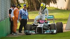 Nico Rosberg z Mercedesu v tréninku na VC Austrálie dojezdil.