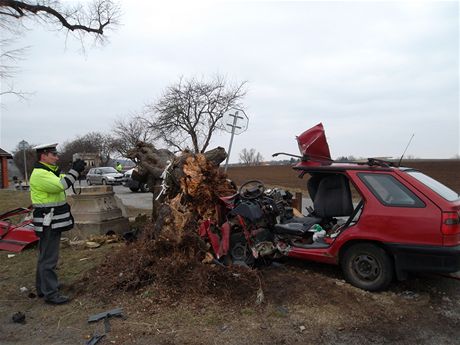 Tragická nehoda u Ratají nedaleko Kromíe.